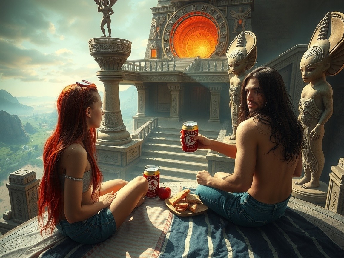 Couple Enjoys Moment in Ancient Temple Setting