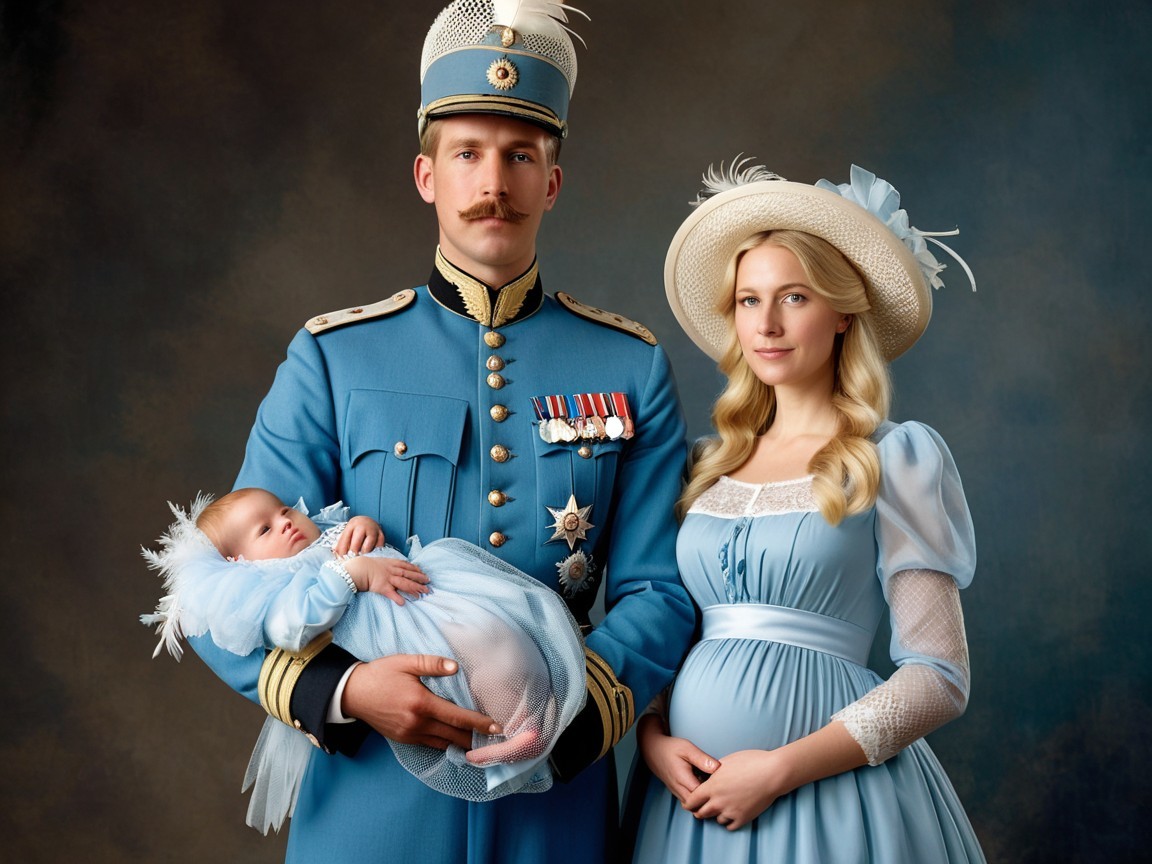Regal Family Portrait in Historical Formal Attire