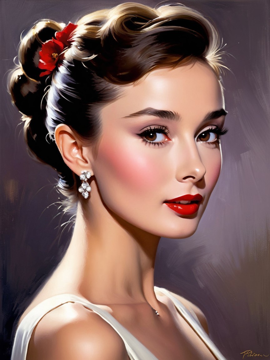 Glamorous woman with vintage-inspired hair and makeup