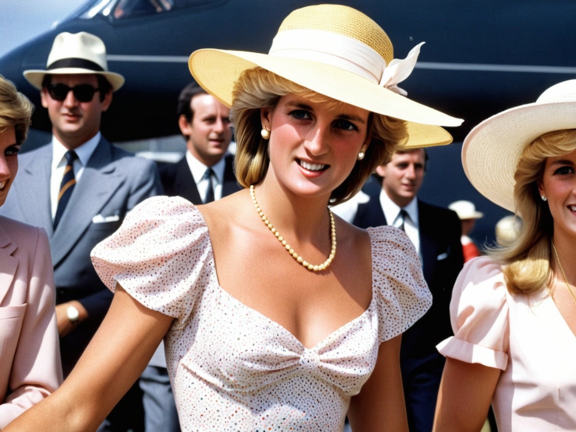 Stylish Woman in Polka Dot Dress at Outdoor Event