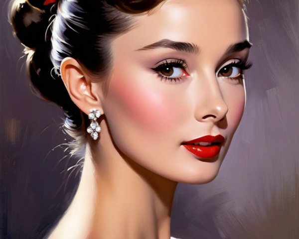 Glamorous woman with vintage-inspired hair and makeup