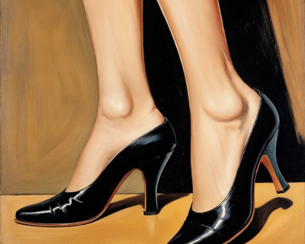 Close-Up of Elegant Legs in Black High Heels
