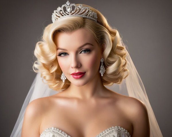 Elegant Bride with Vintage Curls and Tiara
