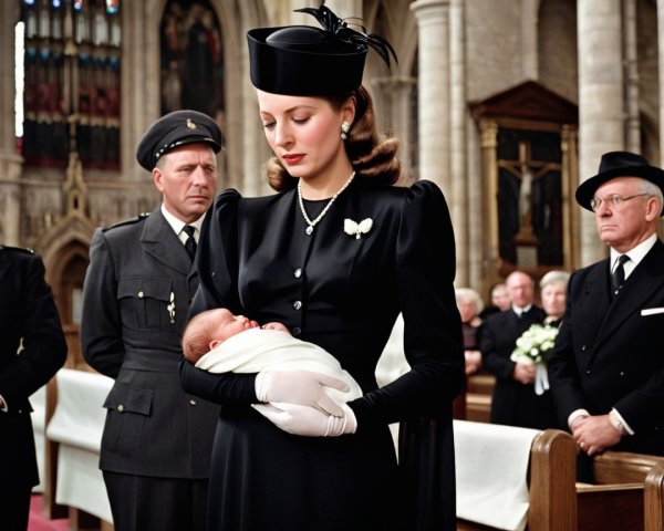 Somber Church Scene at a Memorial Gathering