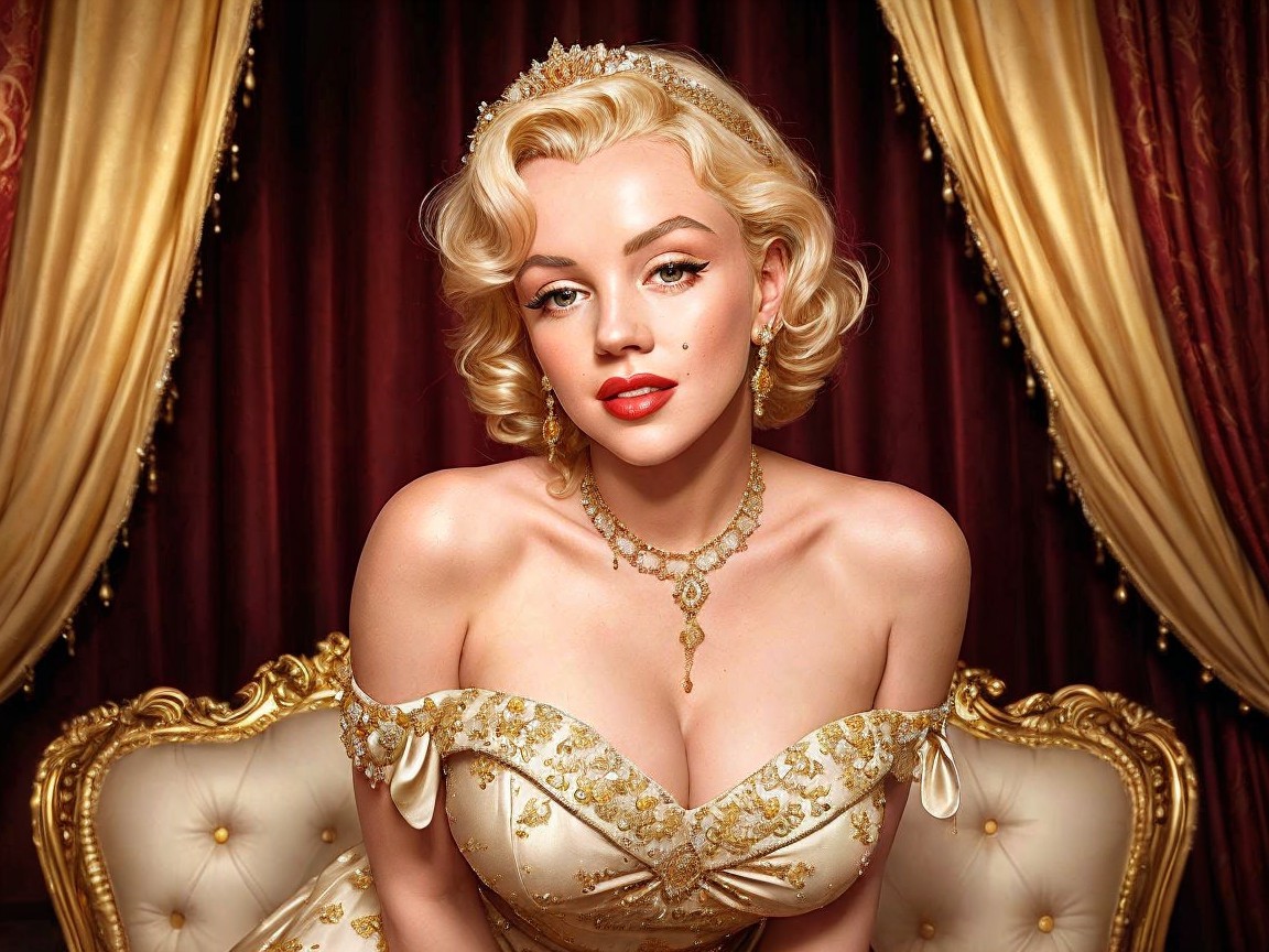 Glamorous Portrait of a Woman in Elegant Gown