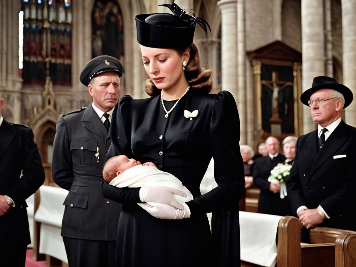Somber Church Scene at a Memorial Gathering