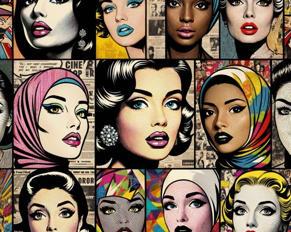 Vibrant Collage of Diverse Faces with Unique Styles