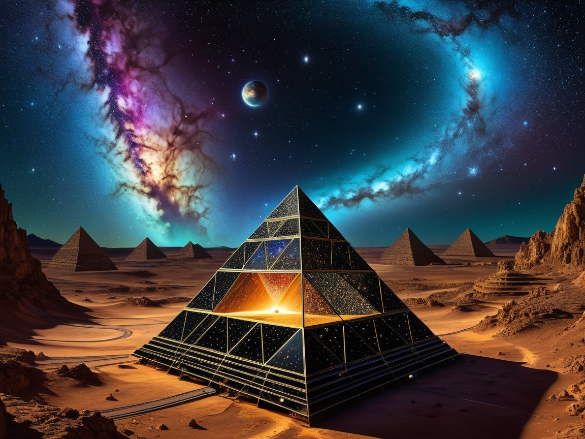Futuristic Pyramid Structure in Cosmic Landscape