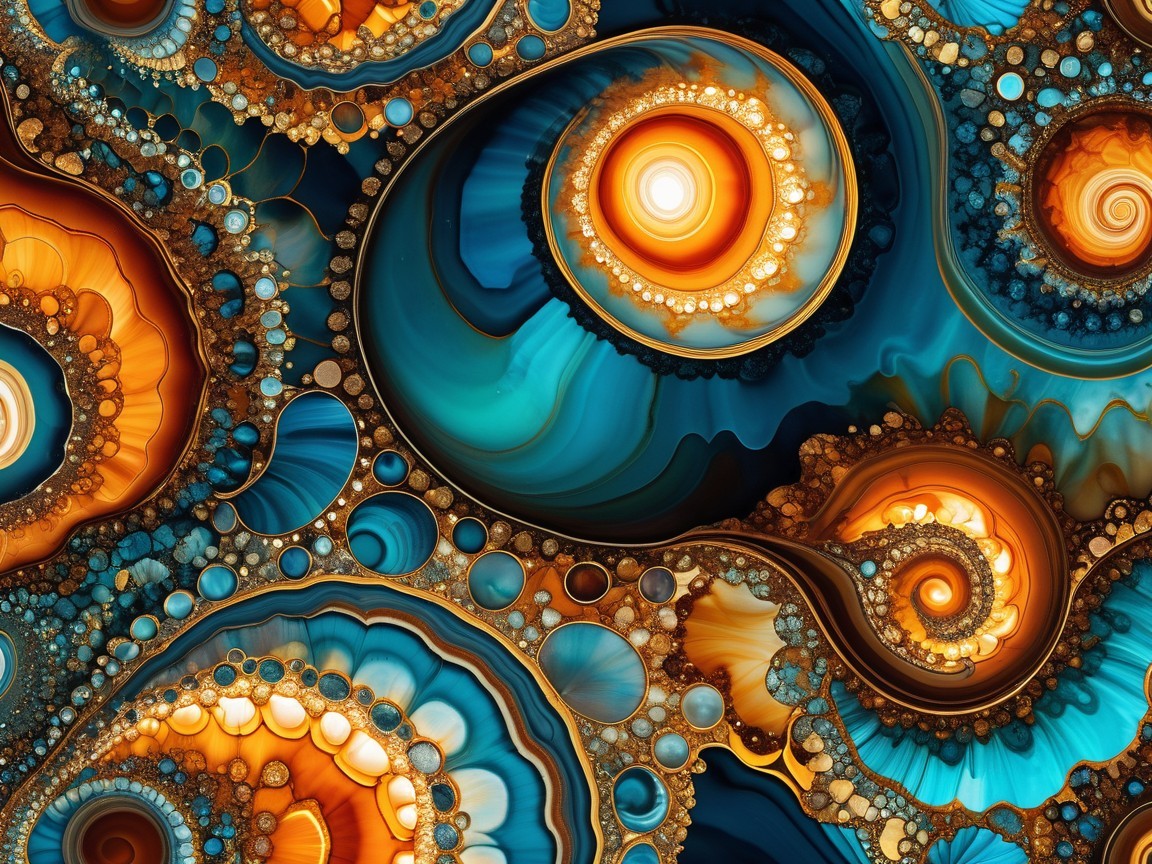 Abstract Design with Swirling Patterns in Vibrant Colors