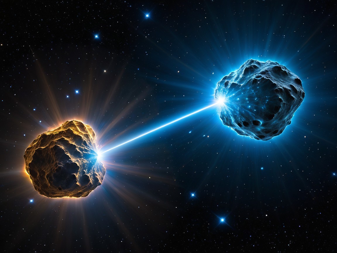 Celestial Bodies with Light Beam in Cosmic Space