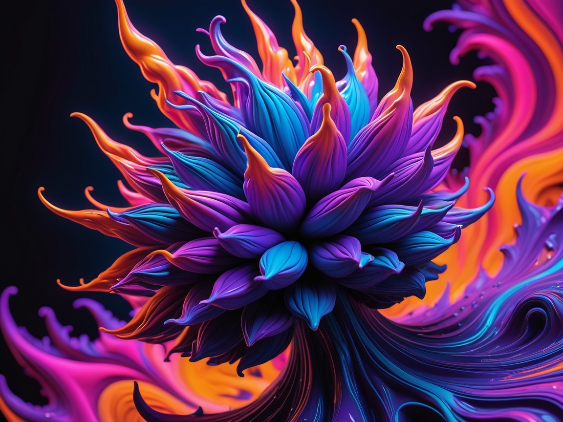 Vibrant Abstract Design with Spiky Central Shape