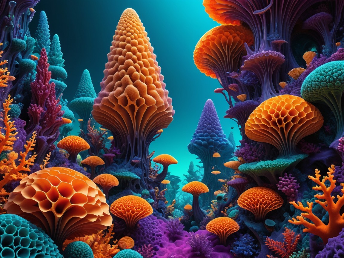 Vibrant Underwater Coral Reef with Soft Light Effects