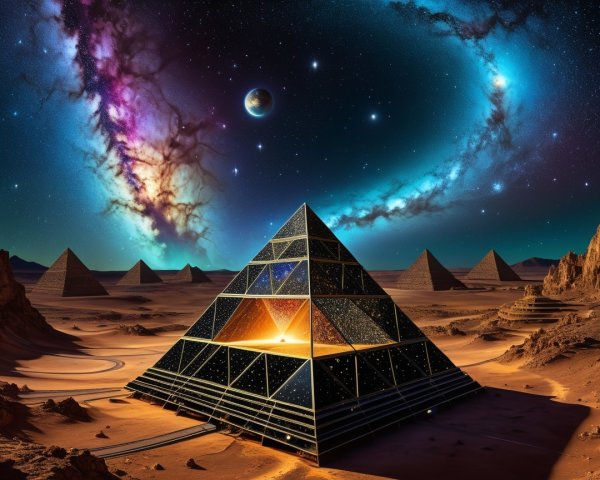 Futuristic Pyramid Structure in Cosmic Landscape