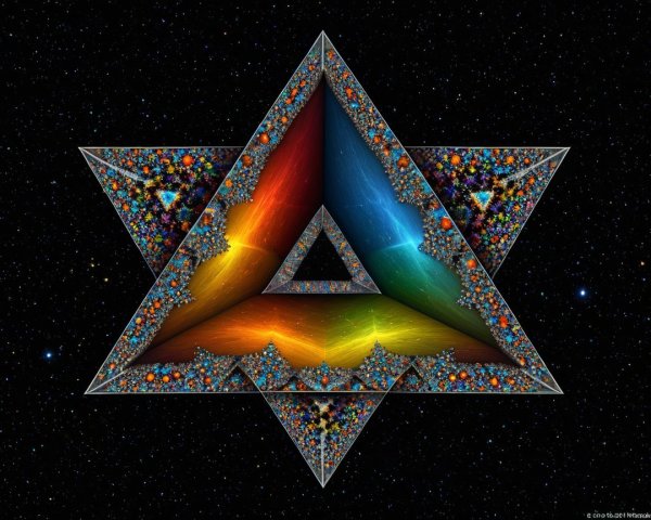 Fractal-Art Star of David in Vibrant Colors