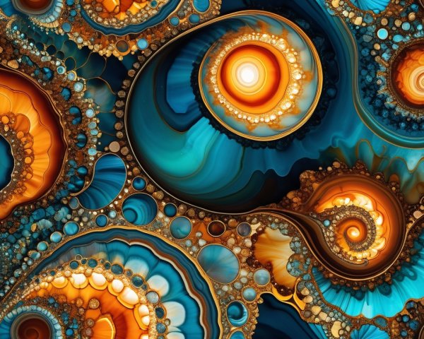 Abstract Design with Swirling Patterns in Vibrant Colors