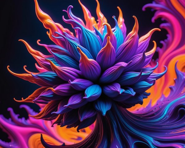 Vibrant Abstract Design with Spiky Central Shape