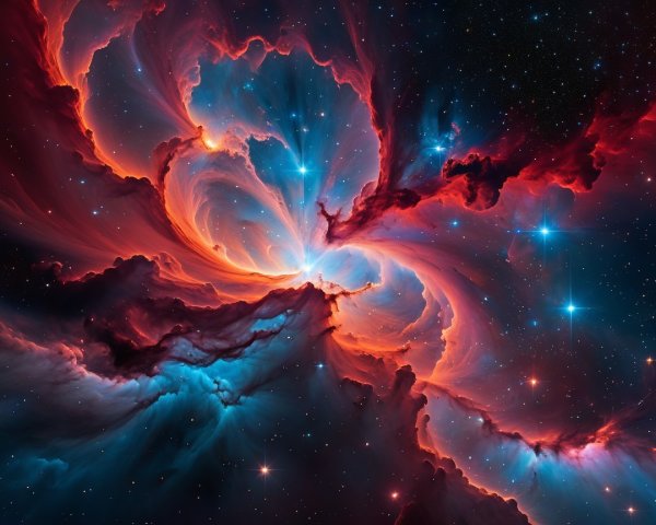 Vibrant Cosmic Scene with Nebulae and Stars