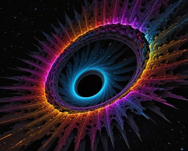 Black Hole Surrounded by Colorful Cosmic Swirls