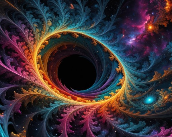 Vibrant Fractal Design with Cosmic Color Swirls