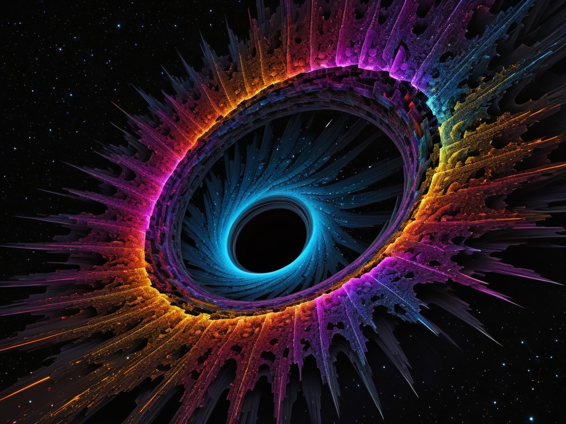 Black Hole Surrounded by Colorful Cosmic Swirls