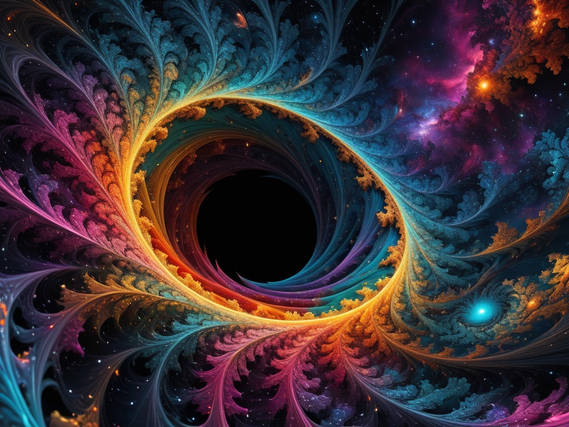 Vibrant Fractal Design with Cosmic Color Swirls