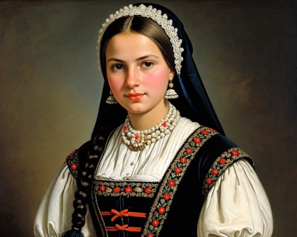 Traditional Portrait of a Young Woman in Attire