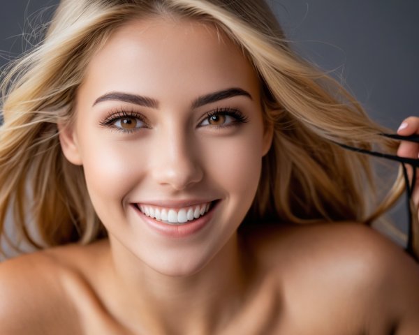 Young woman with blonde hair in natural lighting