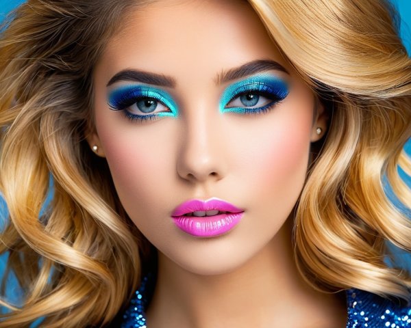 Close-up portrait of a model with glamorous makeup