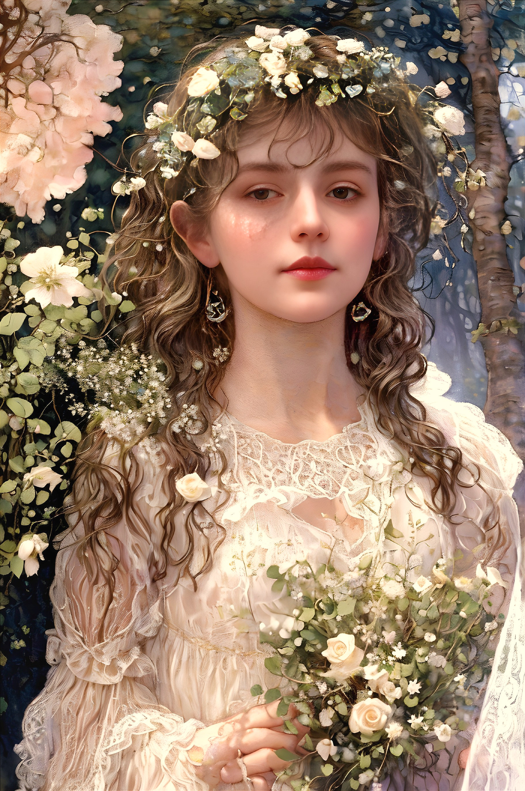 The Flower Girl : A Dreamy Portrait