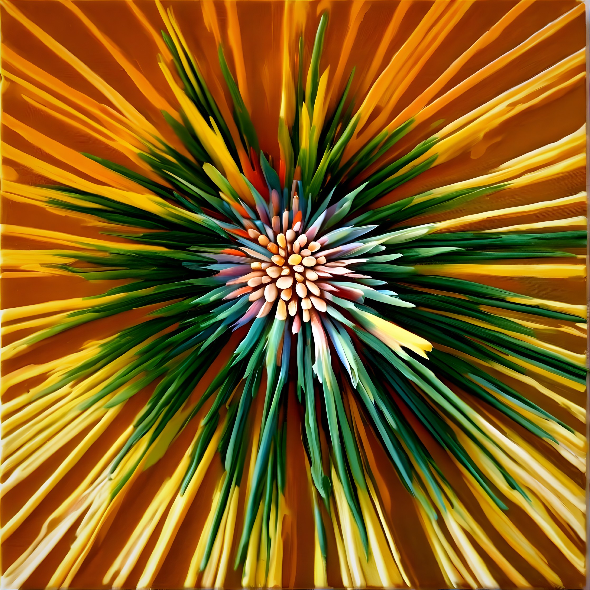 Colored Pencils in Radial Starburst Arrangement