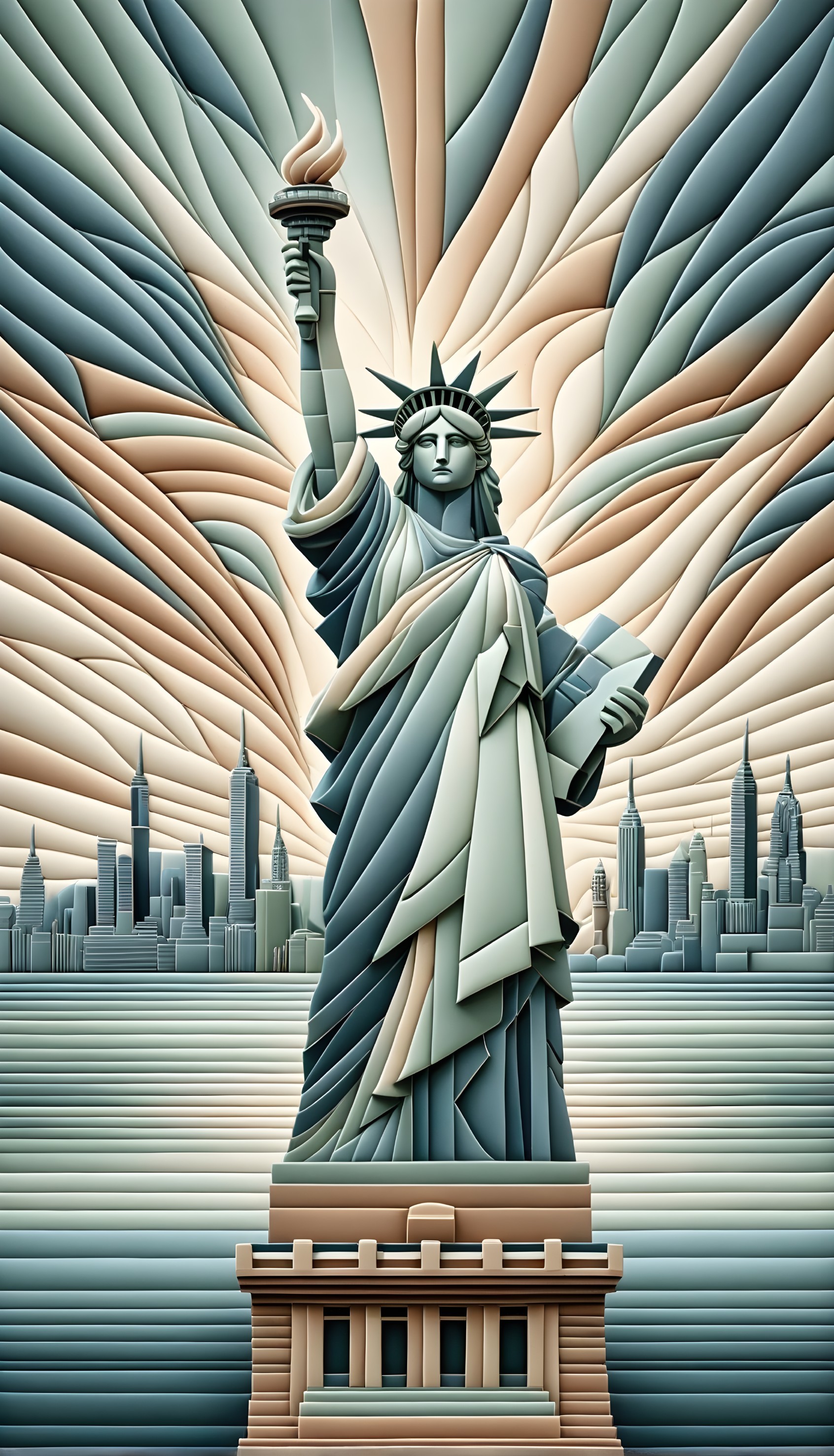 Abstract Representation of the Statue of Liberty