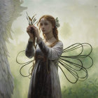 Fairy with Delicate Wings in Ethereal Setting