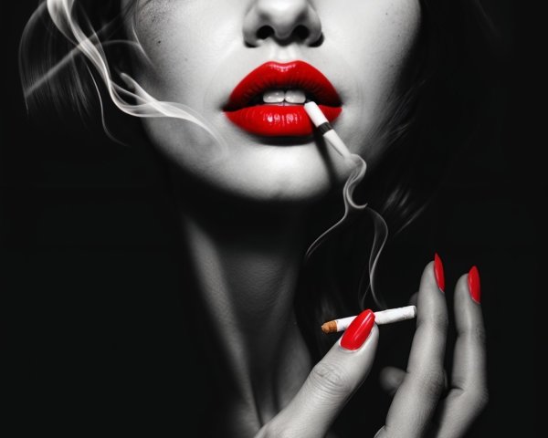 Elegant Black-and-White Portrait of a Glamorous Woman