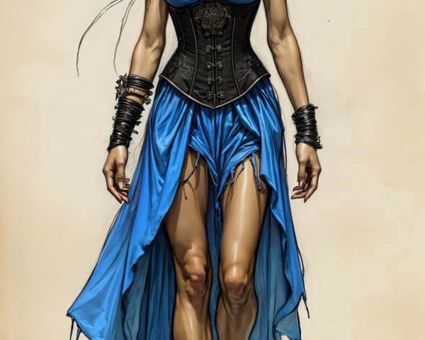 Confident Character with White Hair and Bold Outfit