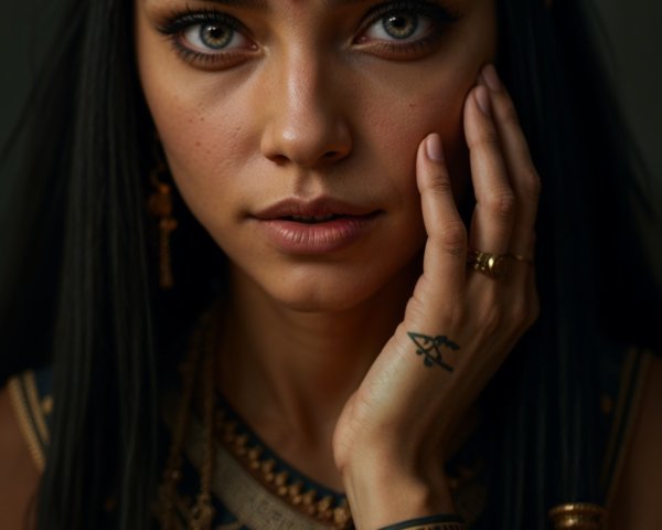 Portrait of a Woman in Ancient Royalty Attire