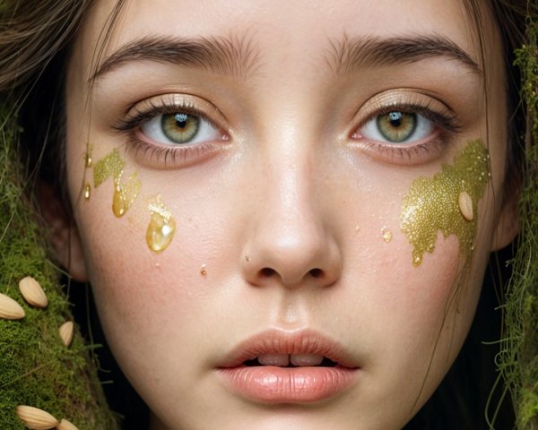 Close-Up Portrait of Young Woman in Nature