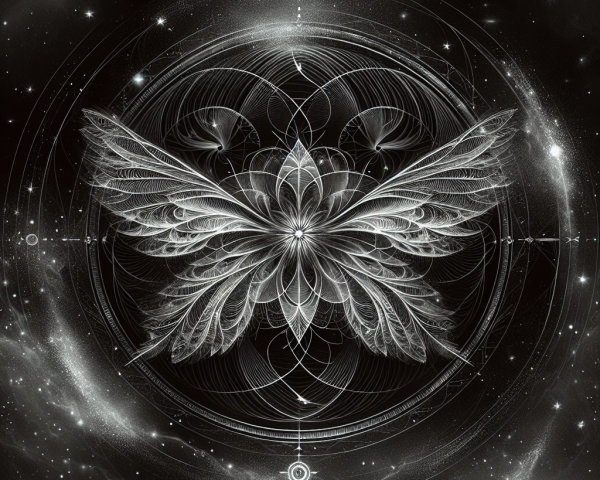 Intricate Butterfly Design on Cosmic Background