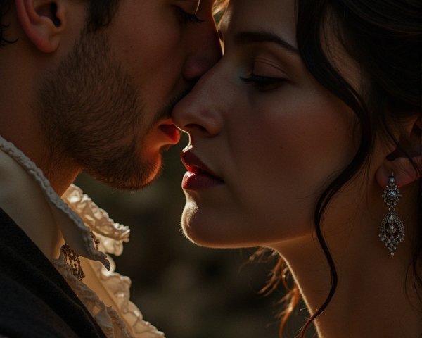 Close-Up of a Couple in an Intimate Moment