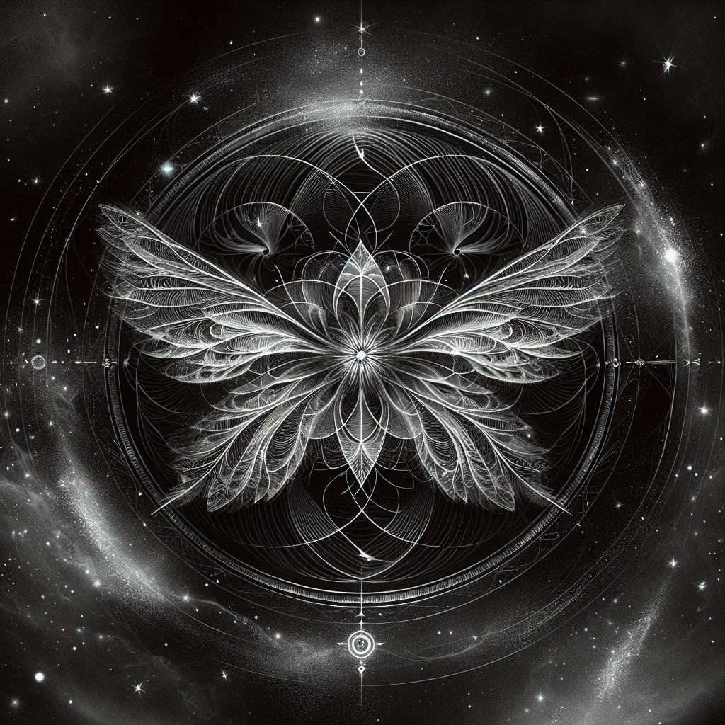 Intricate Butterfly Design on Cosmic Background