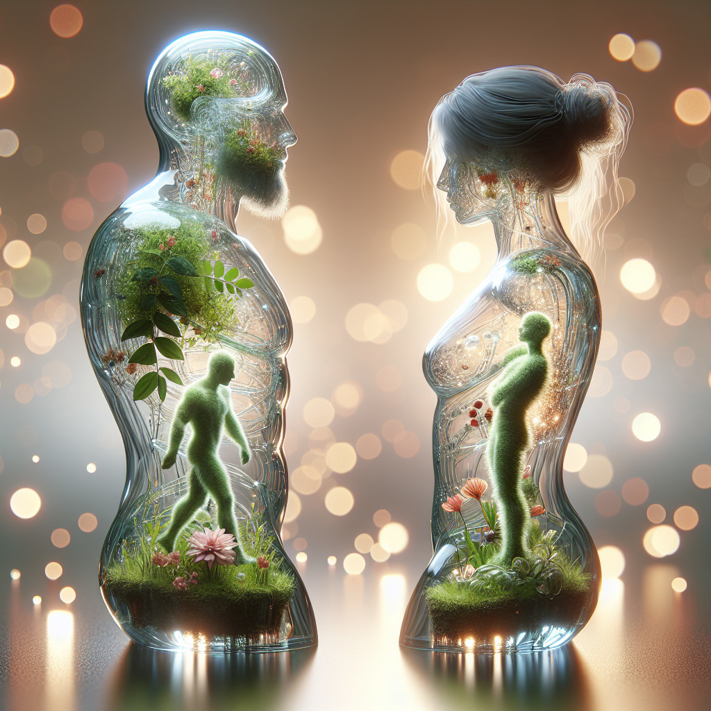 Transparent Figures Filled with Nature and Growth