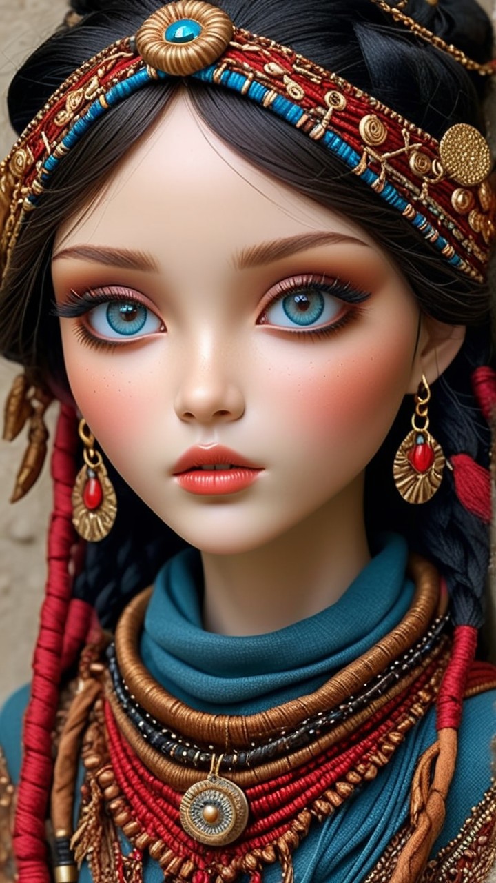Beautifully Crafted Doll with Blue Eyes and Accessories