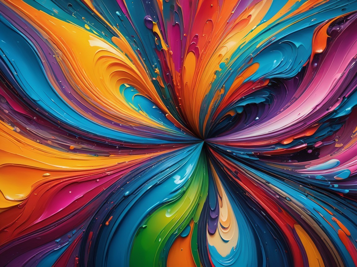 Dynamic Abstract Color Swirl with Glossy Textures