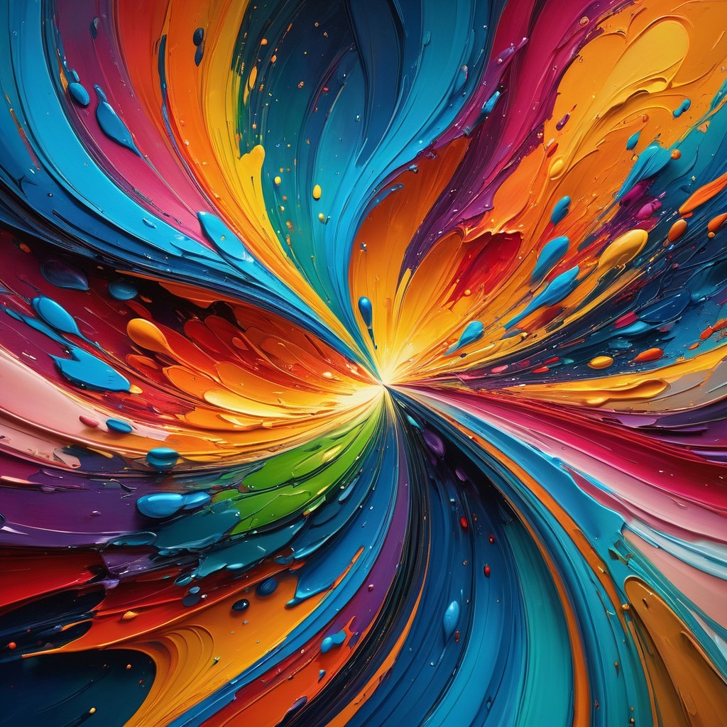 Dynamic Abstract Artwork with Vibrant Color Swirls