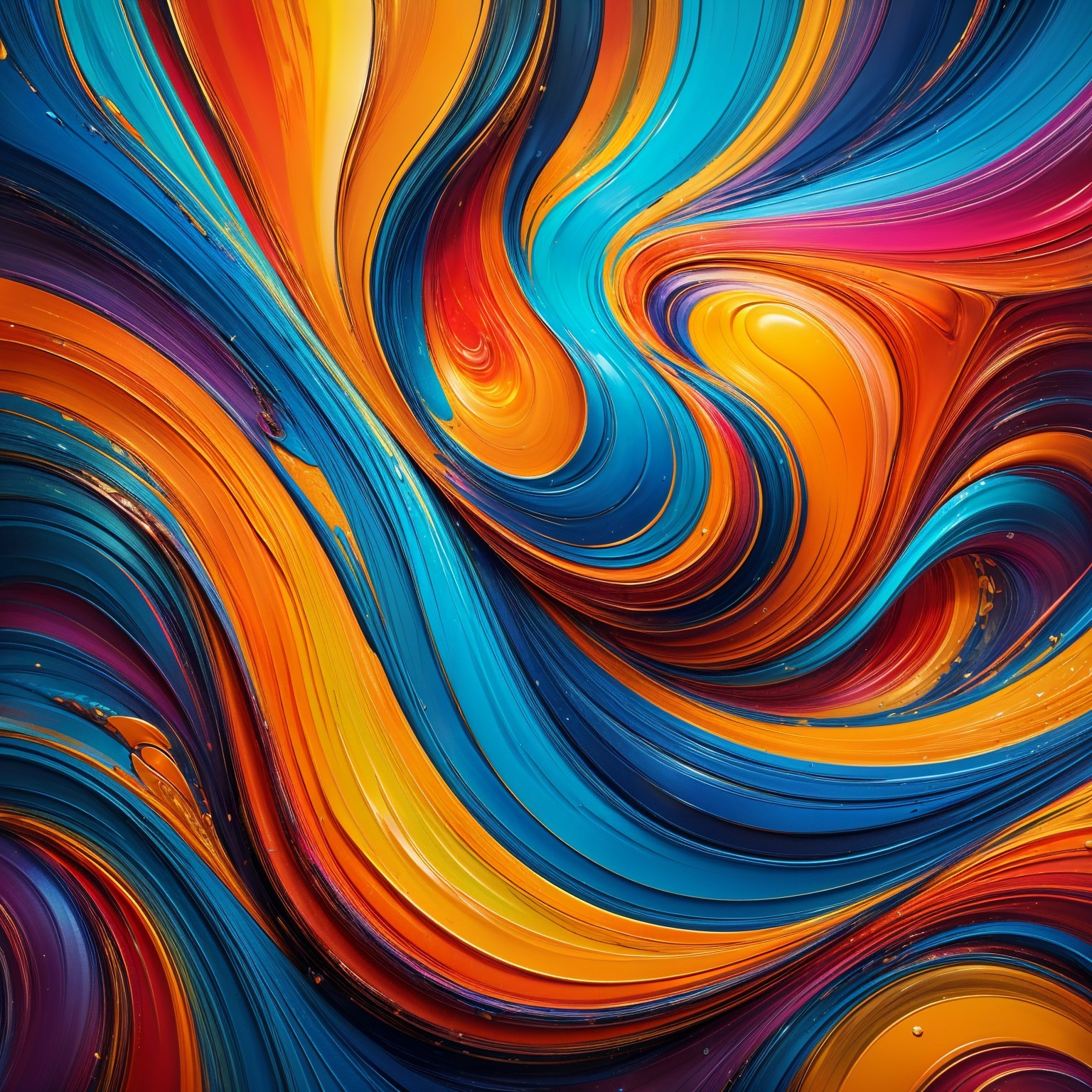 Vibrant Abstract Swirl of Colors and Textures