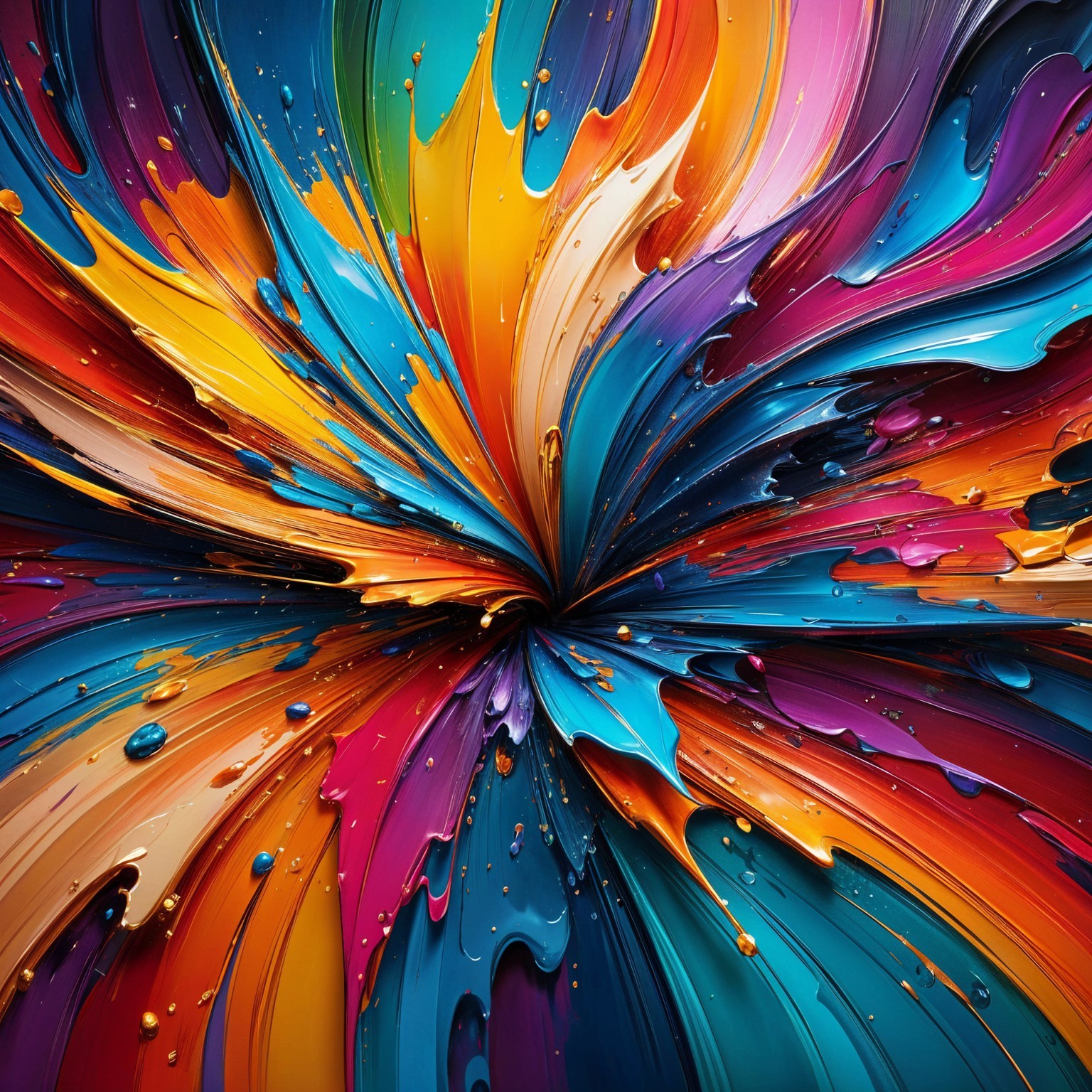 Vibrant Color Explosion with Glossy Texture and Motion