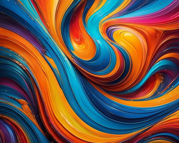 Vibrant Abstract Swirl of Colors and Textures
