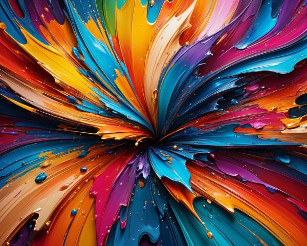 Vibrant Color Explosion with Glossy Texture and Motion