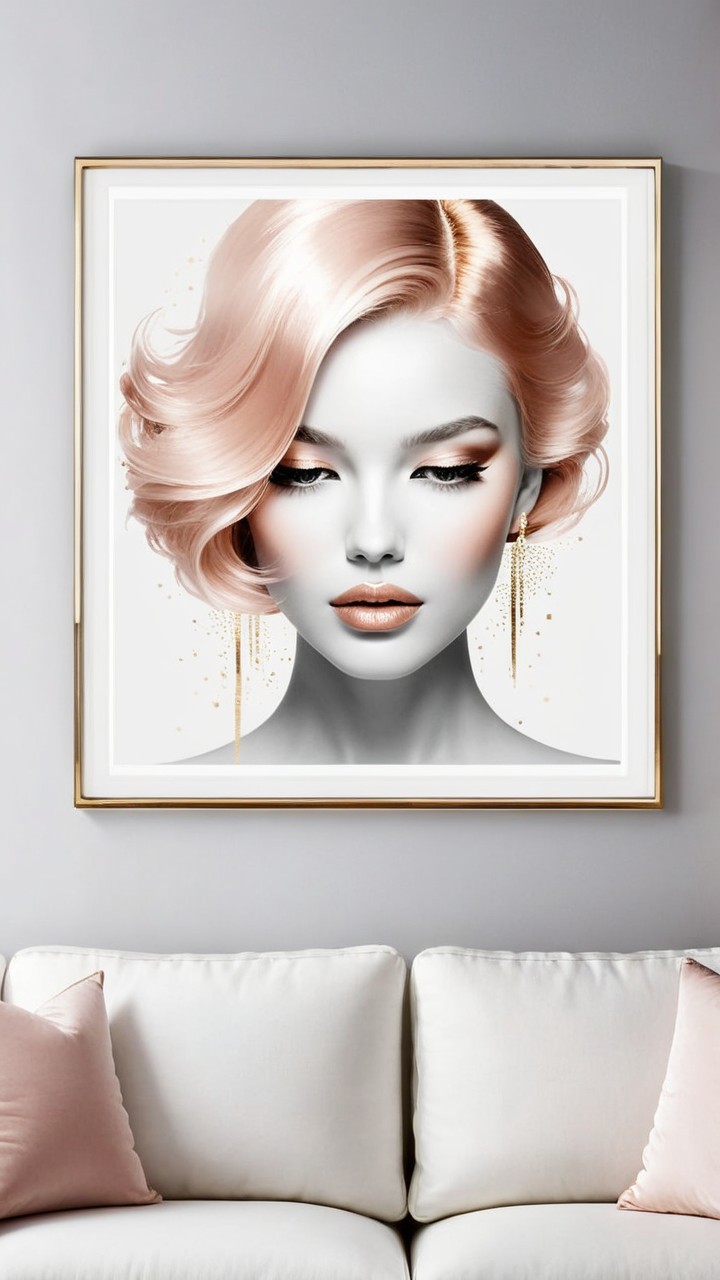 Stylish Portrait of Woman with Blonde Hair and Makeup