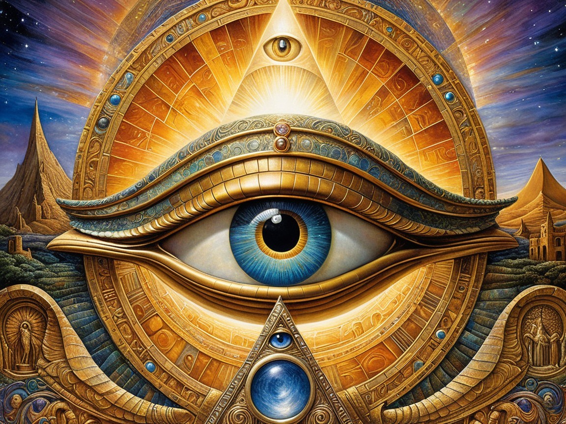 Vibrant Digital Painting of Eye of Providence Design