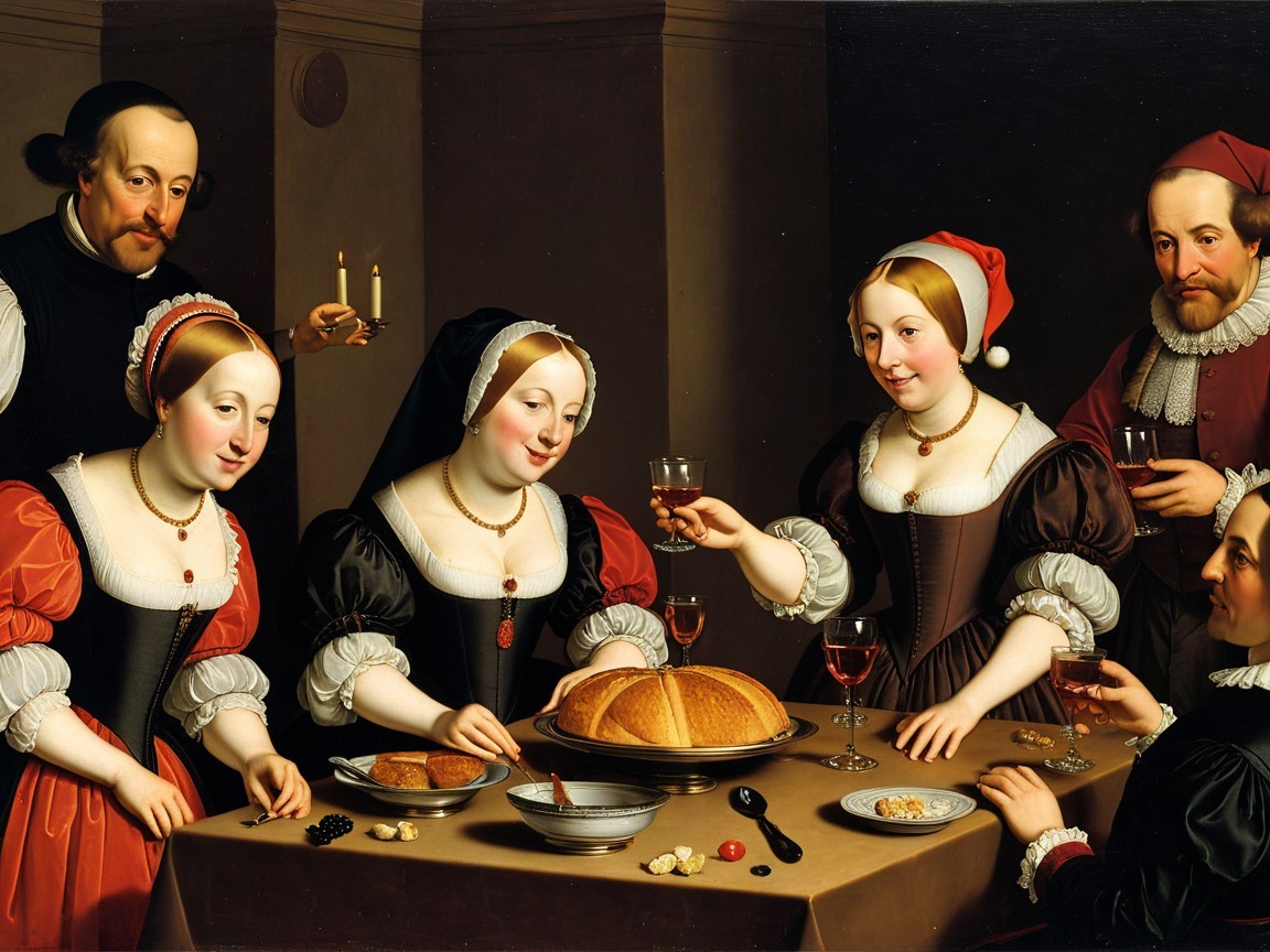 Festive Gathering at a Lavish Table with Celebration